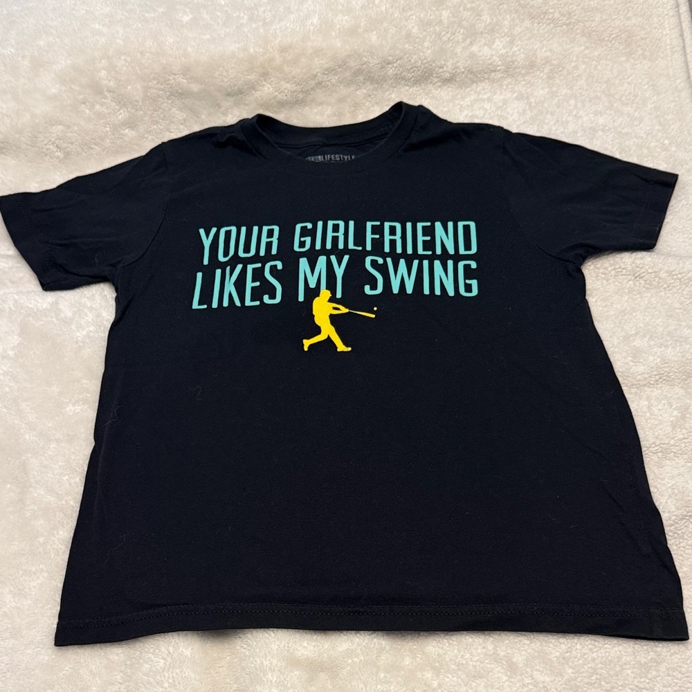 Black Baseballism Kids Graphic Tee with Fun Print